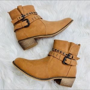 Tiara NEW suede booties with studded straps